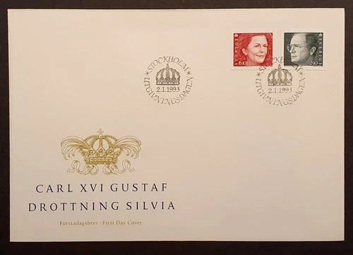 Sweden stamps 1993 King Carl XVI Gustaf & Queen Silvia first day cover unaddress