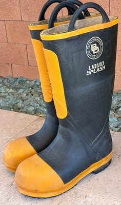 Black Diamond Liquid Splash Insulated Rubber Fire Firefighter Boots Men's 7M