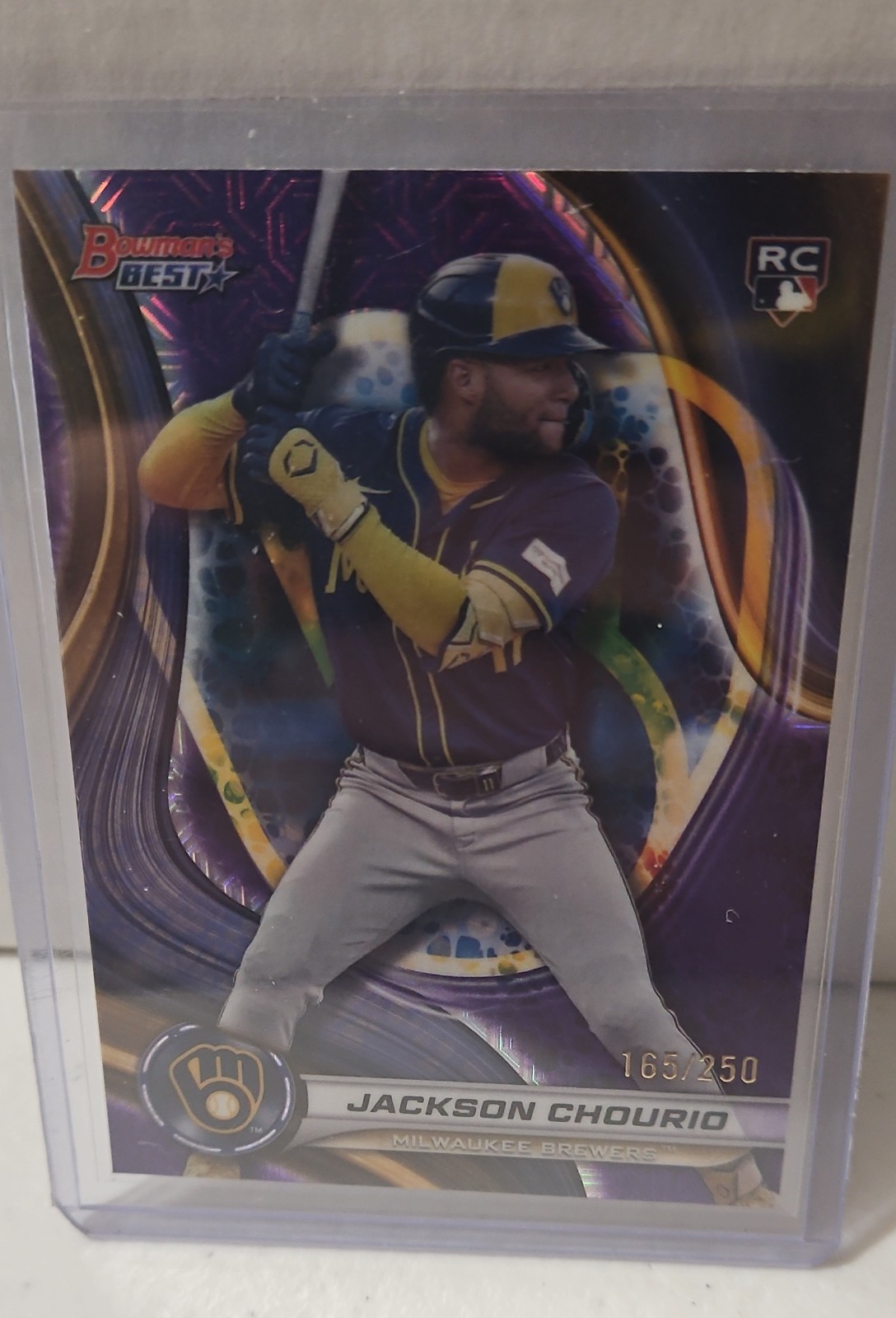 2024 Bowman's Best - Jackson Chourio #38 Purple Mojo Refractor /250 (RC)