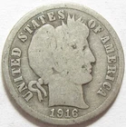 1916 Barber Dime - #11450-6