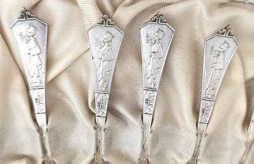 Gorham Japanese Sterling Silver Spoons 12 Pc 1875-1900