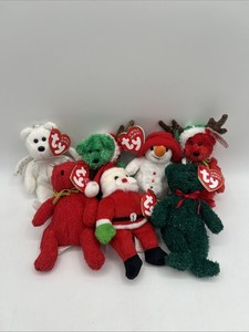 TY Jingle Beanie Babies Lot of 7 Holiday Bear Beanies Christmas Ornaments