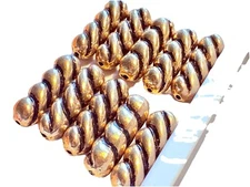 Gold Tone Solid Metal Twist Beads Tube 25mm Qty:10