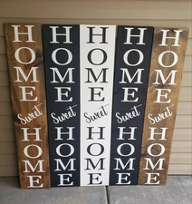 Home Sweet Home Wood Sign  Rustic Farmhouse Outdoor Porch Decor  Handmade Vert
