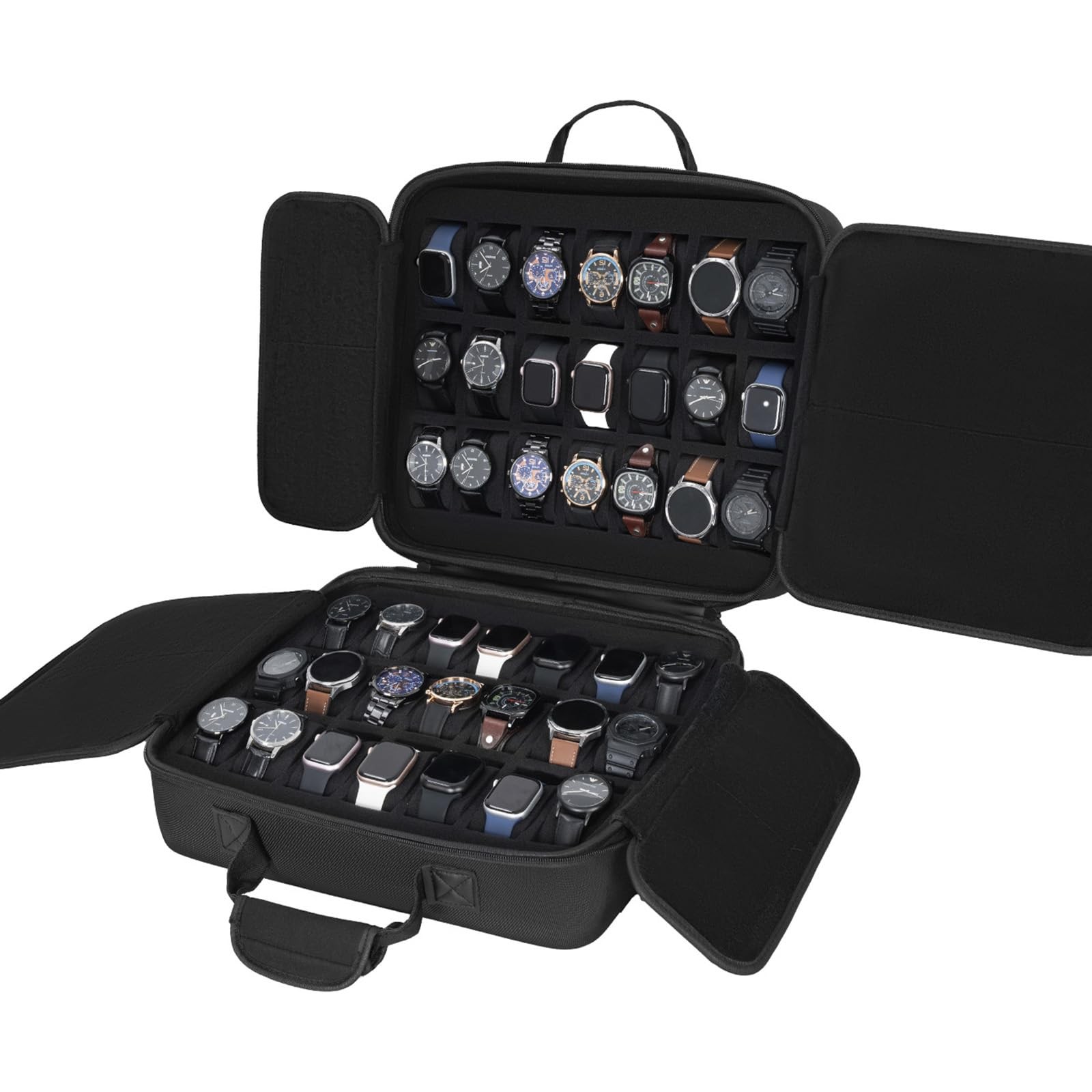 42 slots watch storage box, portable hard watch travel box, watch storage dis...