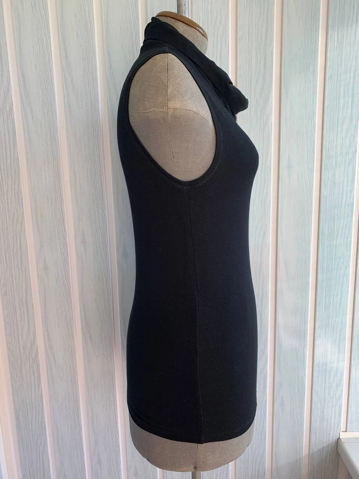 Top alto sin mangas Rivamonti By Brunello Cucinelli negro seda y algodón talla M Foto 3 de 4