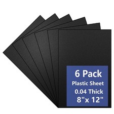 6 Pack Black Plastic Sheet 8x12x0.04 in Flexible High 8 12" 0.04 in,