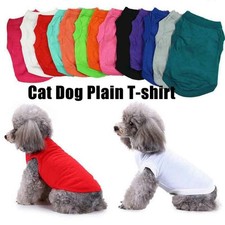 Cotton Cat Dog Plain T-shirt Clothing Dogs Small Medium Clothes Vest Pet Summer.
