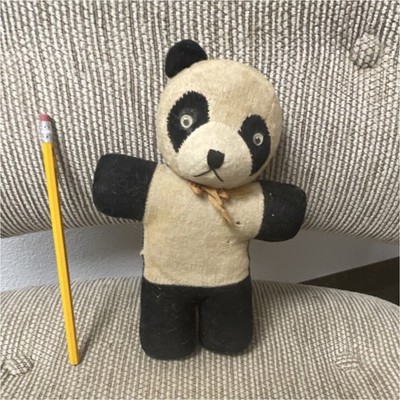 Vintage Panda Small Stuffed Animal Black White Plush Toy 6-14 in for Ages 3-7