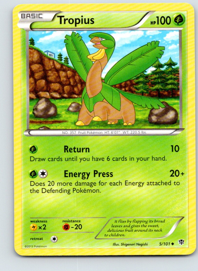 Pokémon TCG Plasma Blast Tropius 5/101 VG MP Non-Holo B1B2
