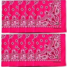 Premium Soft Cotton Designer Bandanas Pack for Men and Pack of 10 Girly Pink