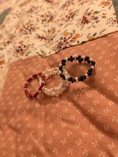 Rings, simple beads rings with three different styles and a touch of autumn.