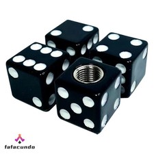 4 New Black Dice Valve Stem Caps Motorcycle Car Truck Suv Bike Tire Air Covers
