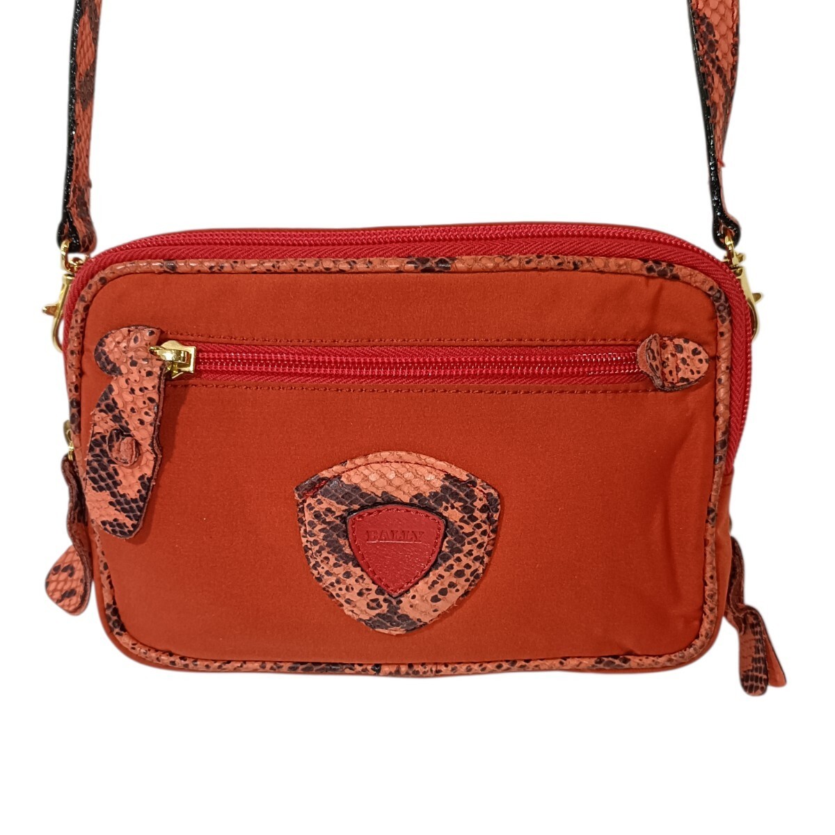 BALLY Shoulder Bag Sacoche Python Snake Pattern R… - image 2