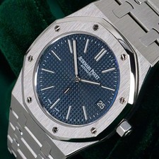 Audemars Piguet Royal Oak Extra Thin “Jumbo” Blue Dial Steel MINT SET 15202ST 13