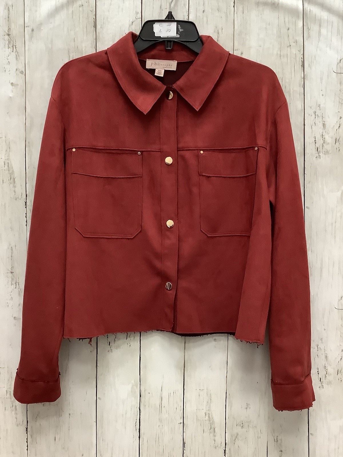 Philosophy Republic Clothing Medium Rust Brown Button Up Utility Shacket Jacket