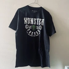 Monster Energy Unleash The Beast Men’s Large Black T-Shirt Logo Cotton New