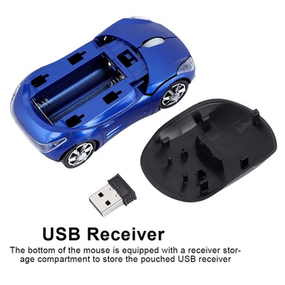 #ad blue 2.4G Car Shaped Wireless Mouse 1600DPI Optical Mouse 2.4GHz Wireless BEA $12.76