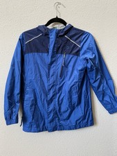 L.L.Bean TEK 2.5 Youth Hooded Full Zip Windbreaker Jacket Blue/Navy 10-12