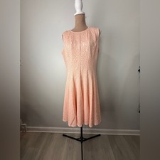 Calvin Klein Peach Textured Midi Dress