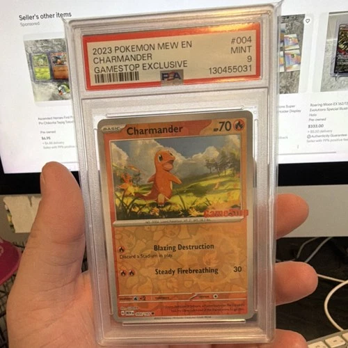Pokémon Charmander GameStop Exclusive Promo Reverse Holo PSA 9 004/165