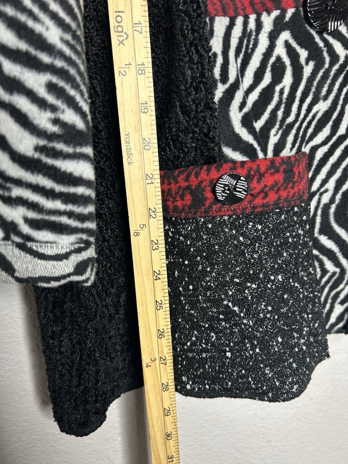 Ali Miles Patchwork  Animal Print Jacket Sweater … - image 9