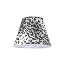 Lamp Shade Empire Shape Hardback 32171A White with Leopard Pattern 9"x7"
