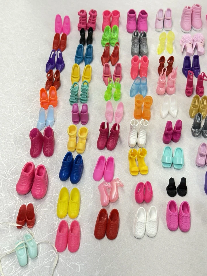 93 Pairs of Modern Barbie And Ken Mattel Brand And Some Clone Doll Shoe Lot EUC - Image 2 of 4