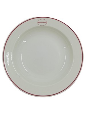 Wienerwald Teller tief Porzellan weiß rot 22cm Suppenteller