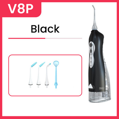 Oral Irrigator Dental Water Flosser USB Charger Waterfloss with 5 nozzles Pink