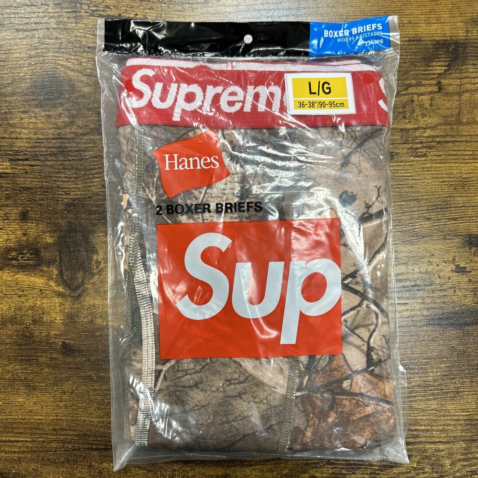Lot de 2 boxers Supreme Real Tree Camo taille L Hanes décontractés neufs authentiques