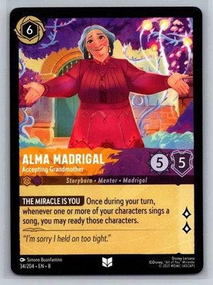 Disney Lorcana Alma Madrigal Accepting Grandmother 34/204 Encanto Card