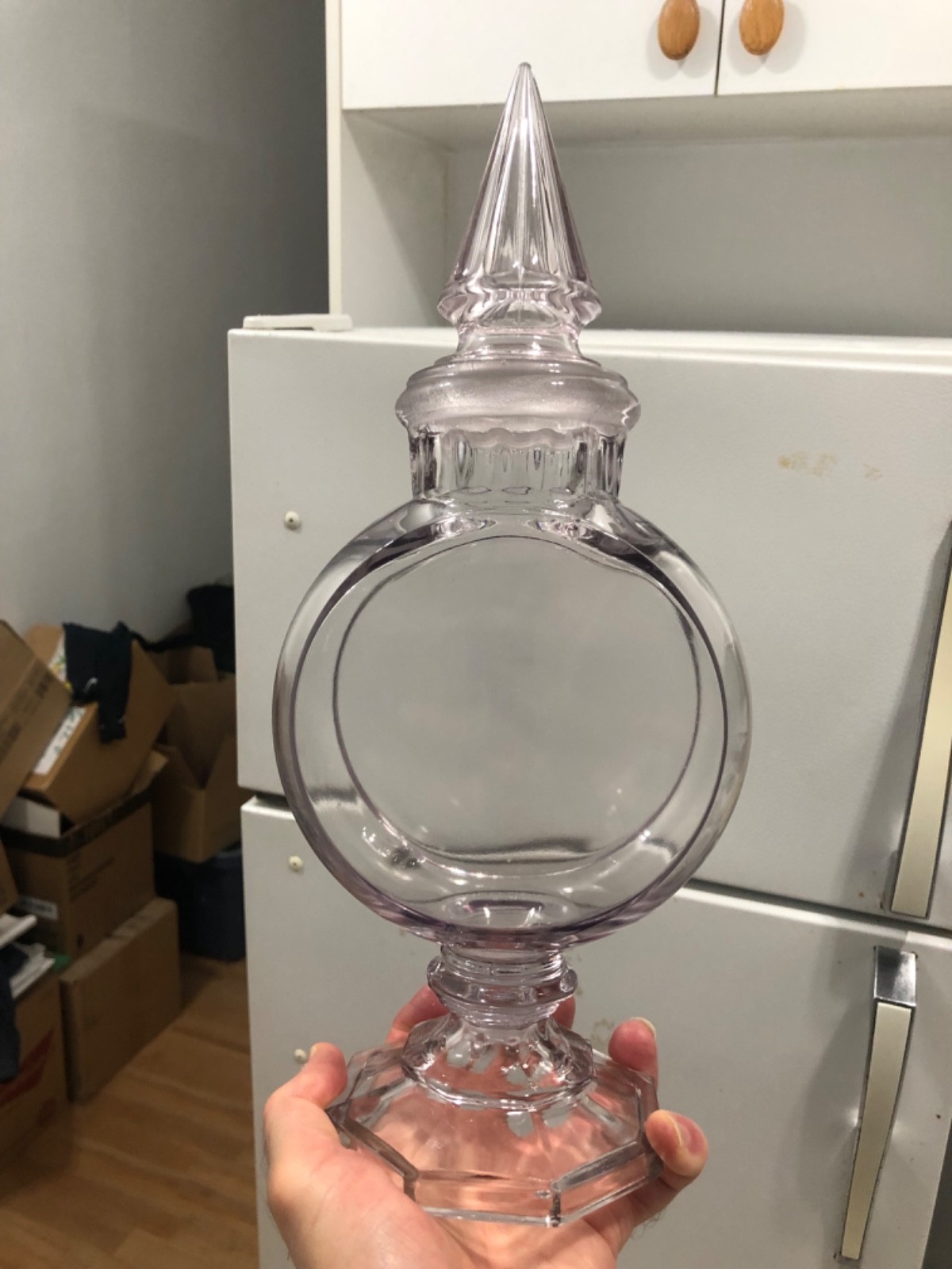 VINTAGE MINTY CRISP c1900 13 1/2” “BANJO” GROUND TO FIT APOTHECARY CANDY JAR