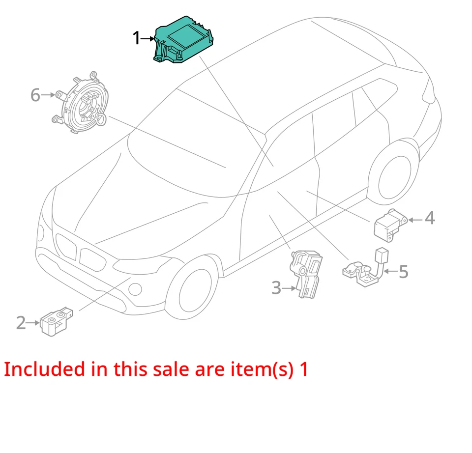 Unidad de módulo de control de bolsa de aire de airbag BMW X5 2007-2013 FABRICANTE DE EQUIPOS ORIGINALES Foto 4 de 4