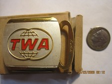 Vtg New Unused TWA AIRLINES  Belt Buckle LQQK