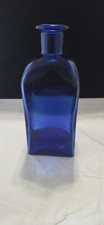 Vintage Square Cobalt Blue Glass Bottle