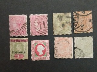 8 Timbres Grande Bretagne Royaume Uni