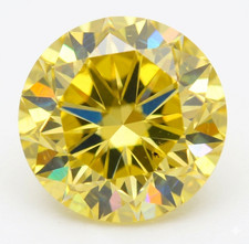 Diamante Naturale Round Brilliant Giallo Canary 0.20 Carati VVS2 Enhanced 3.71mm