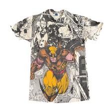 Vintage Marvel Wolverine Psylocke Graphic Vintage T-Shirt Medium All-Over Print