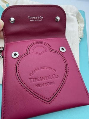 Tiffany & Co Return to Tiffany Fuchsia Keychain Leather Pouch coin