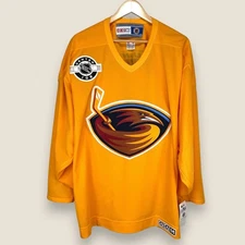 CCM Atlanta Thrashers NHL Hockey Jersey XL Gold Vintage Canada Bud Center Ice