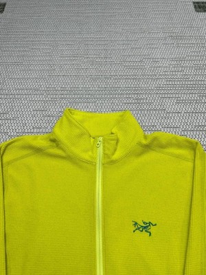 Arc'Teryx Sweater Womens Medium Yellow Waffle Knit Half Zip * | eBay