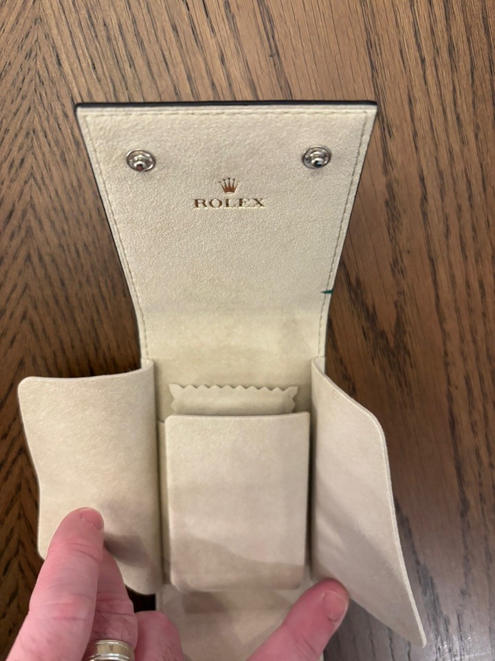 Rolex Authentic Soft Taupe Leather Watch Case Travel Pouch Rare Color ...