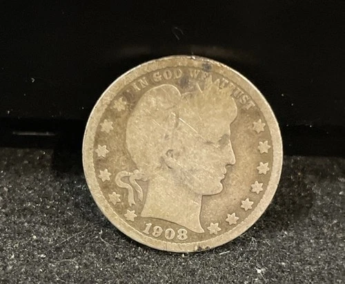 1908 O Silver Barber Quarter In Extra Fine Condition 615