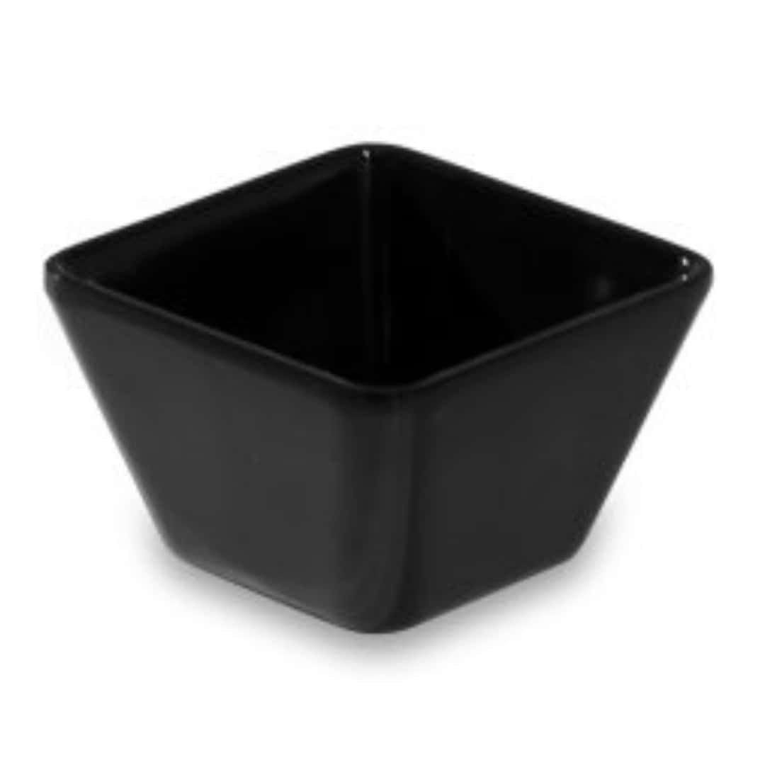 Black High Square Melamine Bowl 7X7 The Nouveau Coq | Snack Cup