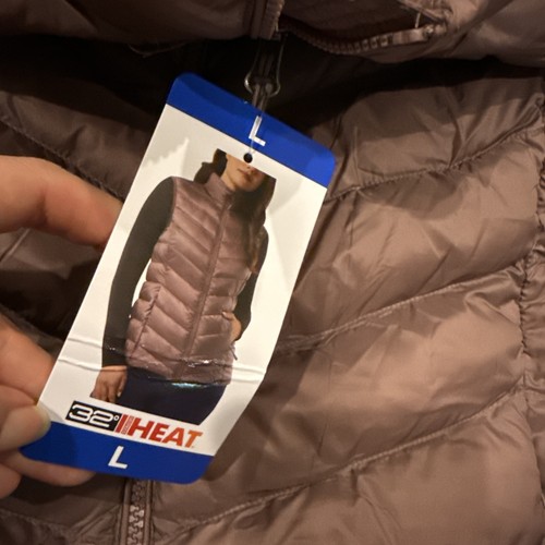 32 Degrees Heat Women's Pink Lightweight Packable Puffer Vest large  - Picture 2 of 3