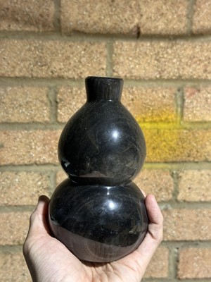  Natürlicher Obsidian Kürbis Glücksschmuck Segen schwarzer Kristall 1 kg   