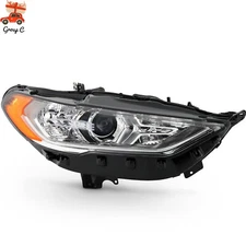 Right Passenger Side Headlight For 2017-2020 Ford Fusion Halogen With LED DRL