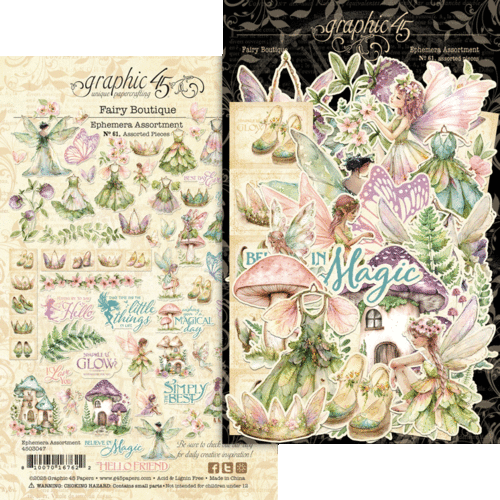 GRAPHIC 45 "FAIRY BOUTIQUE" EPHEMERA ASSORTMENT61 PCS. SCRAPJACK'S PLACE - Picture 1 of 1