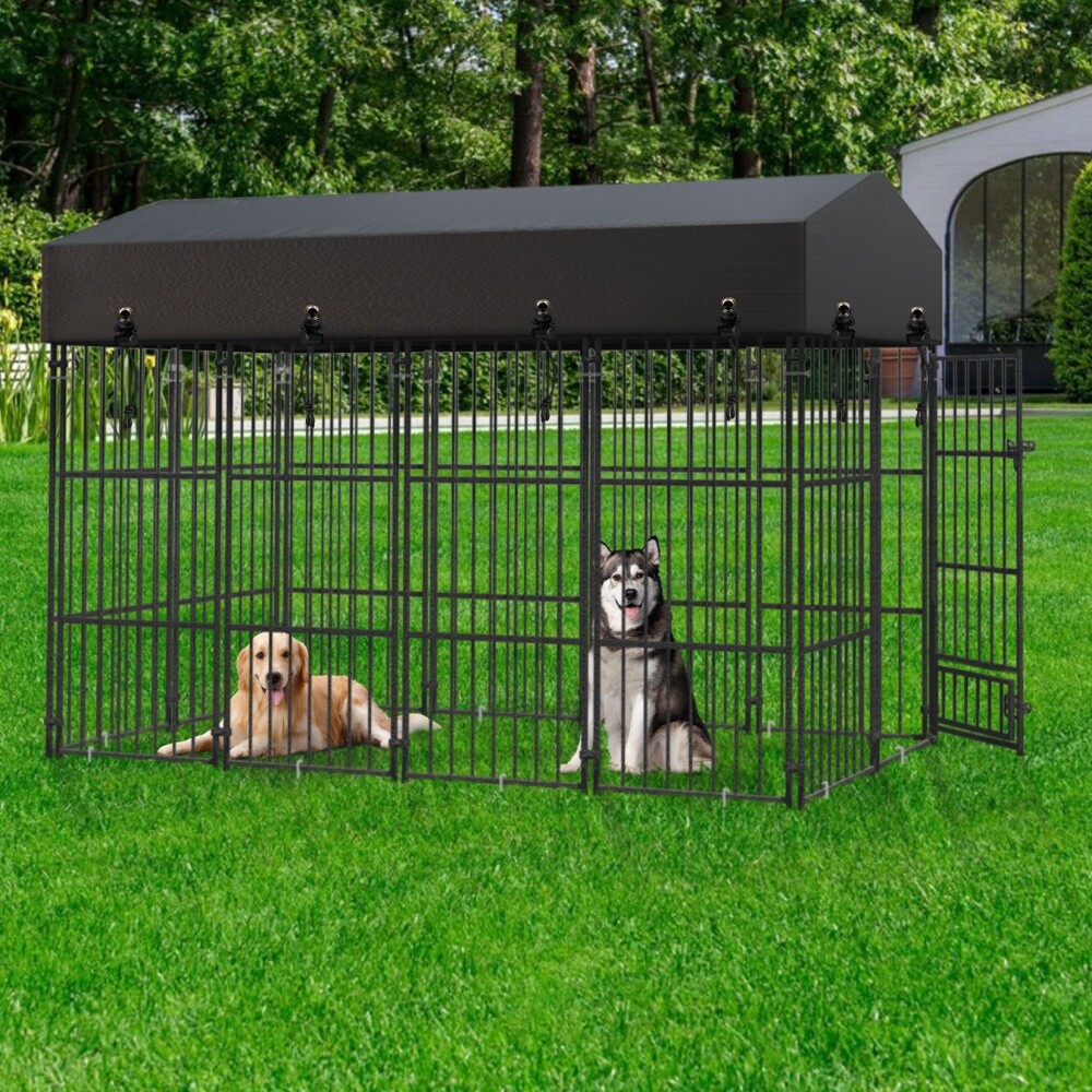 Extra Large Dog Cage Crate Outdoor Kennel Heavy Duty with Cover